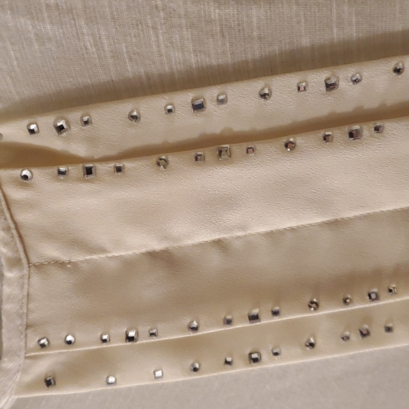 Calvin Klein Studded Pleated Tank Top Cream Color Woman's Size Small - Picture 3 of 6